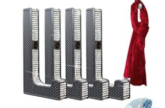 Glmfn 4 Short Rhinestone Coat Hooks, Black and Silver