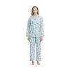 Global Ladies Pajama Set 100% Cotton, Green, Puppy, XXL