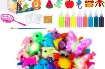 Glow in The Dark Water Gel Magic, Magic Elves Kit with 12 Creatures,Water Bead Sensory Squishy Toys for 3 Girls Boys,19PCS 3D Aqua Park Set Educational Toys for Kids Birthday Gift