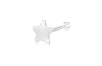 Golden Moments Sterling Silver Polished Star Nose Stud