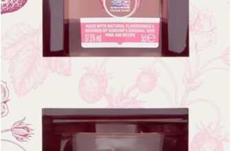 Gordons Pink Gin Gift Set 5cl Gordons Pink Miniature with 150g Juniper & Strawberry Scented Candle Lovely Gift for Her by Blue Tree Gifts