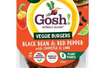 Gosh Black Bean & Red Pepper Burger With Chipotle And Lime 220G
