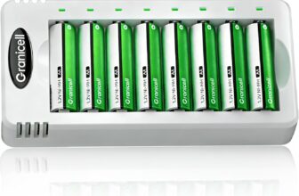 Granicell AA Rechargeable Batteries with Charger, 8 Slot Smart Battery Charger with 8 Pcs 2800mAh High Capacity NiMH AA Batteries, USB Smart Charging