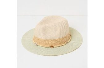 Green Haze Colour Block Straw Fedora Hat