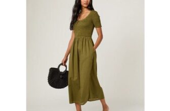 Green Ruched Zita Midi Dress ( Extra 15% off with Code )