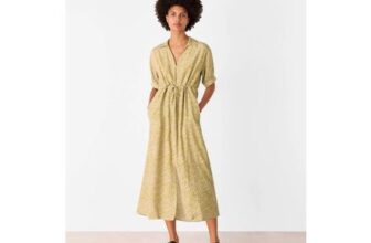 Green Tiger Flame Midi Dress