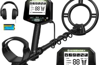GreenRex Metal Detector for Adults Professional, Waterproof Pinpoint, High Accuracy Gold and Silver Detection, Underwater and Beach Use, 10 IP68 Coil, Bigger LCD, New Advanced DSP Chip