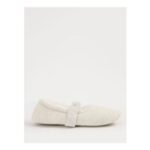 Grey Mary Jane Fur Lined Slippers