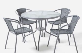 Grey Rattan 4 Seater Dining Set