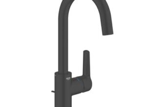 Grohe Start Matt Black 311mm Tall Lever Mono Basin Mixer Tap Withwaste