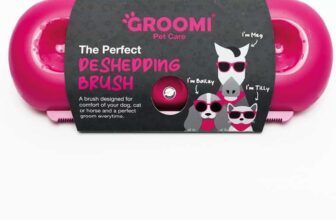 Groomi Deshedding & Grooming Brush for Dogs, Cats, Horses & Rabbits – Gentle & Effective Pet Grooming Tool, Wide Shallow Comb, Pink