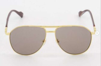 Gucci Gold Tone GG1220S Aviator Sunglasses Free Click and Collect