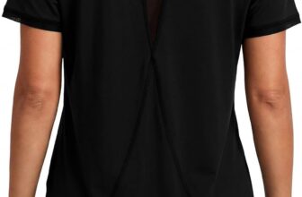 Gyabnw Ladies Gym Tops V-Neck Quick Dry Workout T-Shirts with Moisture-Wicking Fitness Tee Sportswear for Running and Training