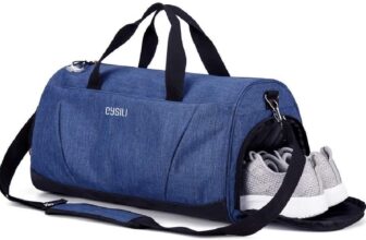 Gym Bag with Shoes Compartment and Wet Pocket, Sports Duffel Bag for Yoga Sports Bag for Swim, Travel Duffle Bag for Men with Detachable Shoulder Strap and Mesh Side Pocket, Gift for Women