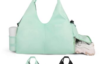 Gym Womens Yoga Bag, Sport Bag for Women with Yoga Strap and Waterproof Shoes Compartment, Handbags Weekender Travel Bags