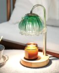 HAIDOLIANG Candle Warmer Lamp with Timer – Adjustable Height and Stepless Dimmable, Birthday Gifts for Women/Mum, Flower – Unique Home Decor Room Essentials (Green)