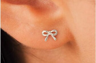 HANLI Gold Bow Earrings for Women Trendy Hypoallergenic 14K Gold Plated/Sterling Silver Huggie Hoop Pearl Stud Drop Dangle Chain Earring Simple Jewelry