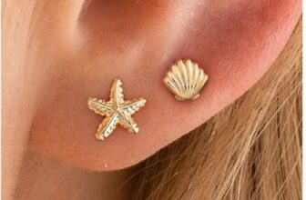 HANLI Gold Earrings for Women Trendy S925 Sterling Silver Starfish Stud Earring Dainty Lightweight Minimalist Simple Seashell Summer Beach Themed Hypoallergenic Jewelry