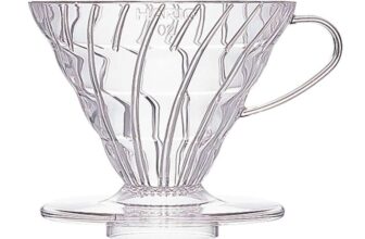 HARIO V60 Plastic V-Shaped Cone Coffee Dripper with Heat Retention, 400 milliliters,Transparent, Size 02