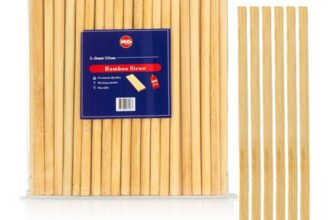 H&Co Bamboo Drinking Straws, Set of 10, 20cm