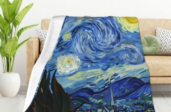 HGOD DESIGNS Classic Arts Starry Night Flannel Fleece Bed Blanket Throw Blanket Lightweight Cozy Plush Blanket for Bedroom Living Rooms Sofa Couch 100x130cm