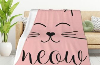 HGOD DESIGNS Cute Cat Blanket for Women, Lightweight Soft Fleece Flannel Throw Blanket Cat Smile Meow Sofa Couch Living Room 100x130cm
