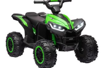 HOMCOM 12V Kids Ride-on Quad ATV with LED Lights, Music