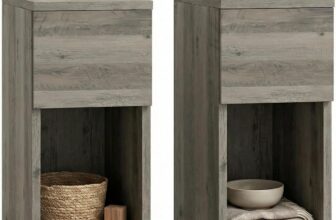 HOMCOM Bedside Tables Set of 2, Modern Side Tables with Drawer and Shelf, Nightstands for Bedroom, Living Room, Grey