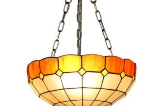 HOMCOM Tiffany Style Ceiling Light, Vintage Chandelier with 3 E27 Sockets