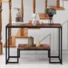 HOMERECOMMEND Console Table with Storage, Rustic Brown and Black 2 Tier Console Table, Narrow Hallway Table,Sofa Table for Living Room, Bedroom