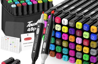 HOMESILMO 48 Color Alcohol Pen Set, Double Tip Art Adult Alcohol Pen, Mixed Sketching Art Supplies, Sketchbook, Coloring Drawing Card, Illustration Production, Brush Head and Chisel Head Double Tip