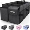 HOTOR Car Boot Oganiser – Large-Capacity Auto Trunk Organizer Collapsible Multi Compartments, Foldable Boot Storage for SUVs, Sturdy Car Accessories for Men Camping Tools, Black, 54.0 32.0 27.0 cm