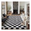 HUGEAR Fluffy Checkered Rug 200x300cm Black and White