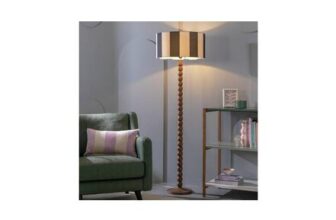 Habitat Bobbin Mango Wood Floor Lamp Base – Walnut