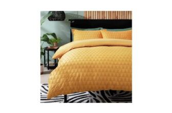 Habitat Cotton Triangle Waffle Mustard Bedding Set – Double