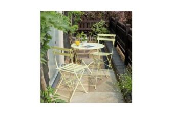 Habitat Eve 2 Seater Folding Metal Garden Bistro Set- Yellow
