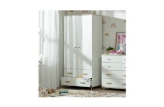 Habitat Kids Melby 2 Door 2 Drawer Wardrobe – White & Acacia