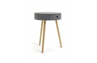 Habitat Otto 1 Drawer round Bedside Table – Grey