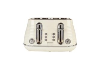 Haden Devon Cream 4-Slice Toaster, Wide Slots, Defrost and Reheat