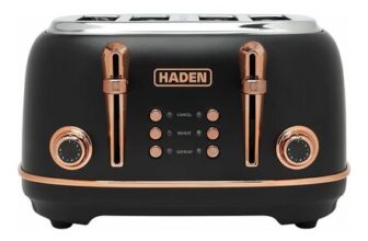 Haden Heritage Black Toaster 4 Slice