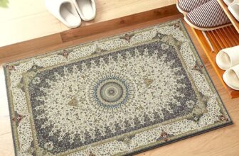Hafaa Machine Washable Bedside Small Rug 40×60 cm – Soft Short Pile Grey Area Rugs For Bedroom Entrway Non Slip Floor Carpet Traditional Vintage Cashmere Door Mat For Kitchen Bathroom, Willow Grey