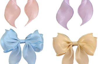 Hair Bows, Elegant Large Bow Hair Clips for Women & Girls, 4 Colors Ribbon Barrettes with Long Tails for School, Wedding, Party, Daily Wear