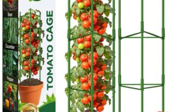 Halatool 2 Pack Tomato Cage Supprts, Up to 120cm Adjustable Garden Stakes sold by Halatool FBA