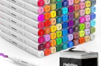 Halobios 80 Colors Marker Set, Permanent Alcohol Markers, Dual Tip Fine & Chisel Art Markers for Drawing, Sketching, Anime, Manga, Adult Colouring Pens for Kids Students Artists with Carrying Case