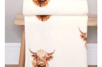 Harold Highland Cow Printed Fleece Throw