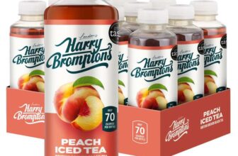 Harry Bromptons London Ice Tea. Made with Real Black Tea and Peach Juice. 70 Calories, 500ml (Pack of 12)