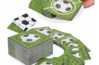 Healifty Soccer Napkins, 100 Pack, 13×13 Inches