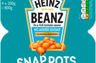 Heinz No Added Sugar Baked Beans Snap Pots 4 x 200g