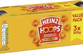 Heinz Spaghetti Hoops in Tomato Sauce, 205 g (Pack of 3)
