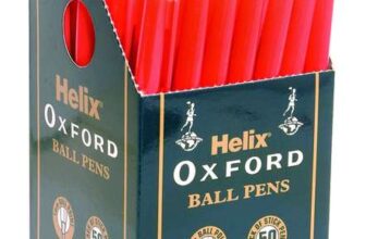 Helix Oxford Ballpoint Pens – Red (Box of 50)